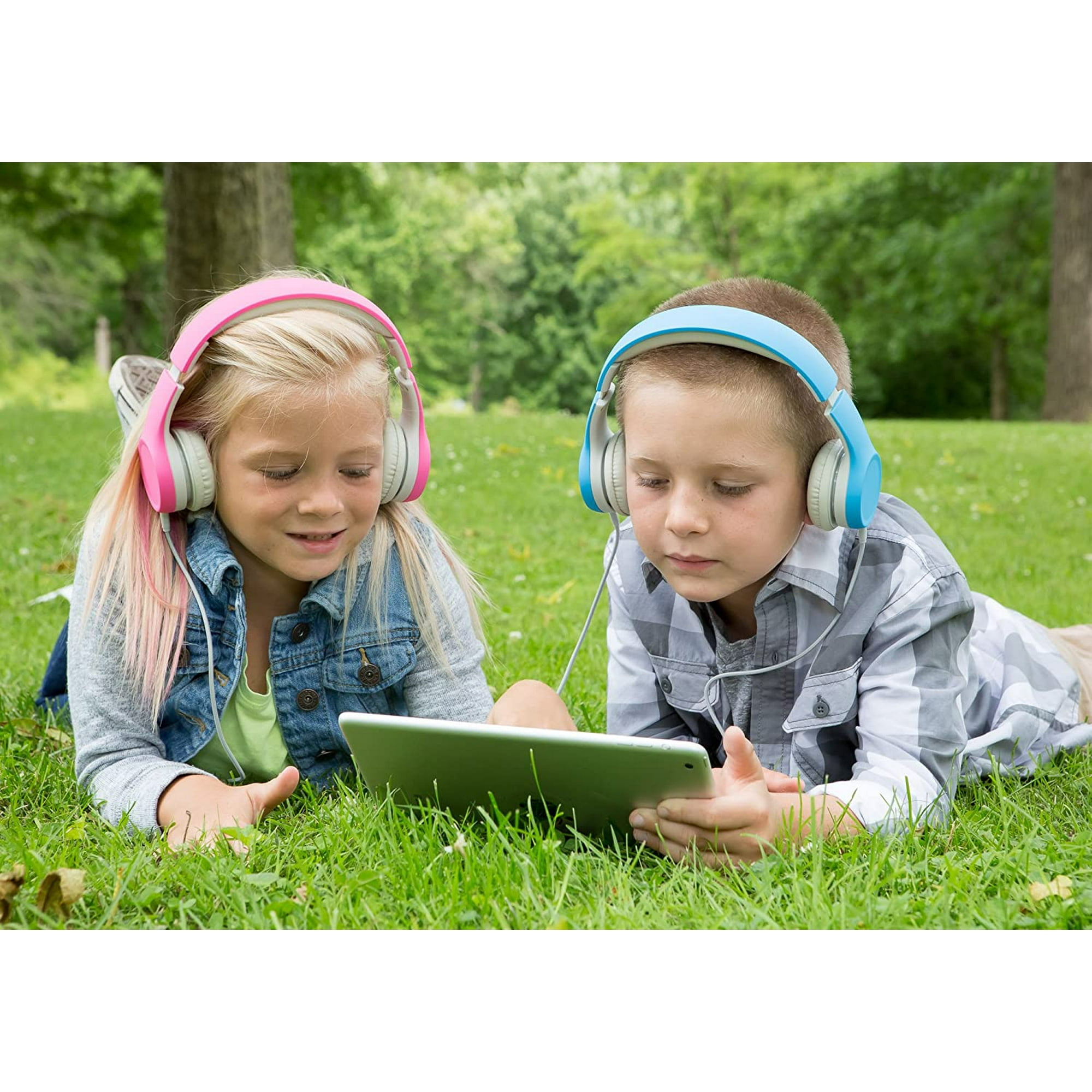 Kids Headphones Volume Limiting and Audio Sharing Port Aqua Snug Play